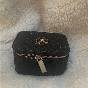 Kate Spade Black Glitter Cosmetic Case